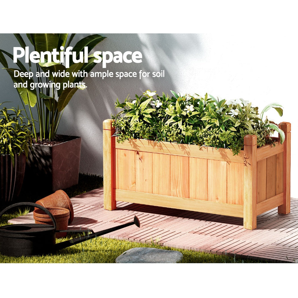 Greenfingers Garden Bed Raised Wooden Planter Box Vegetables 60x30x33cm-Home & Garden > Garden Beds-PEROZ Accessories