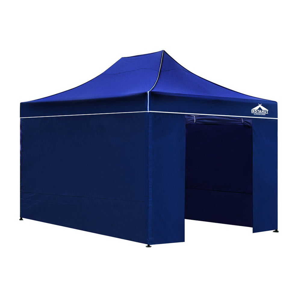 Instahut Gazebo Pop Up Marquee 3x4.5m Folding Wedding Tent Gazebos Shade Blue-Home & Garden > Shading-PEROZ Accessories