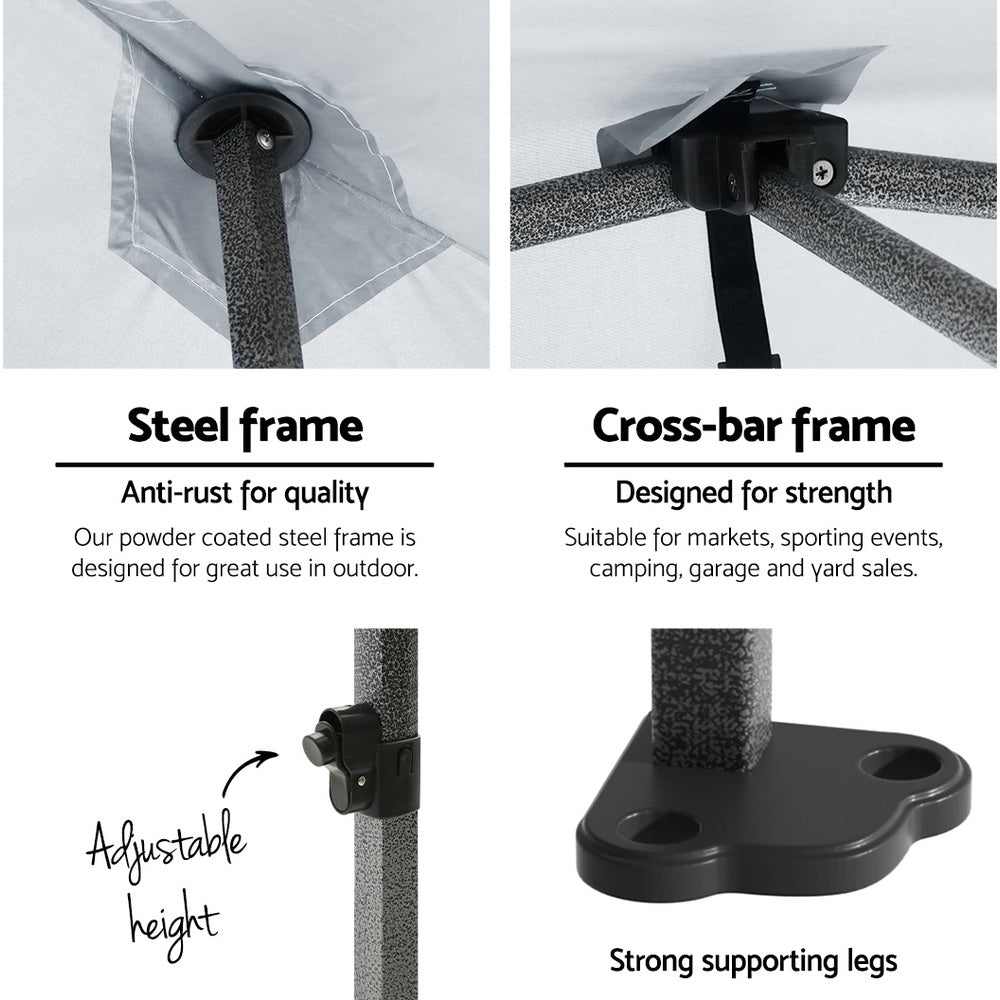 Instahut Gazebo 3x4.5 Pop Up Marquee Folding Tent Wedding Gazebos Camping Outdoor Shade Canopy White-Occasions > Wedding Accessories-PEROZ Accessories