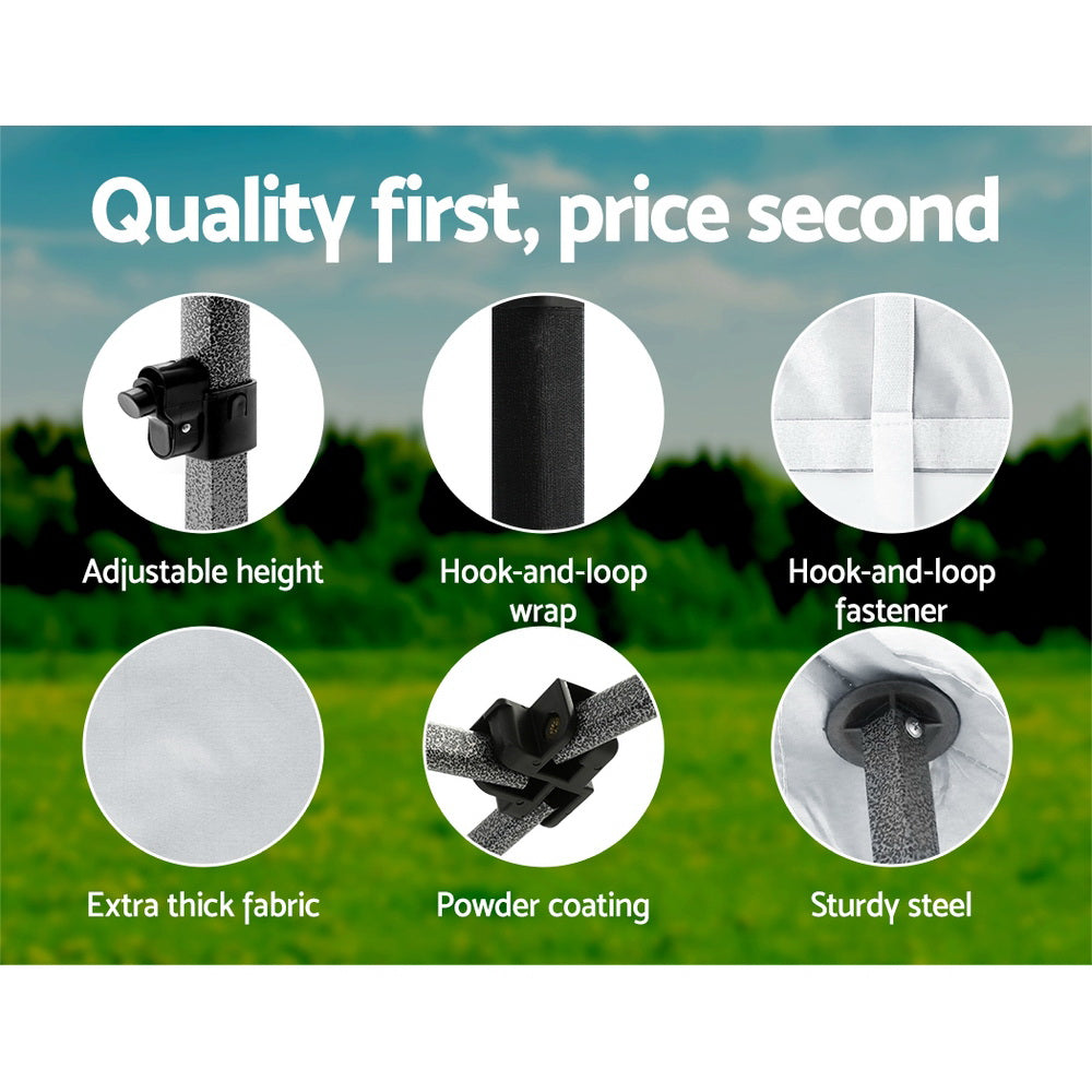 Instahut Gazebo 3x4.5 Pop Up Marquee Folding Tent Wedding Gazebos Camping Outdoor Shade Canopy White-Occasions > Wedding Accessories-PEROZ Accessories