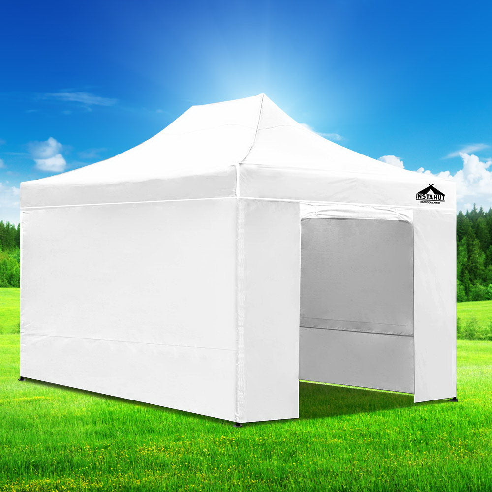 Instahut Gazebo 3x4.5 Pop Up Marquee Folding Tent Wedding Gazebos Camping Outdoor Shade Canopy White-Occasions > Wedding Accessories-PEROZ Accessories
