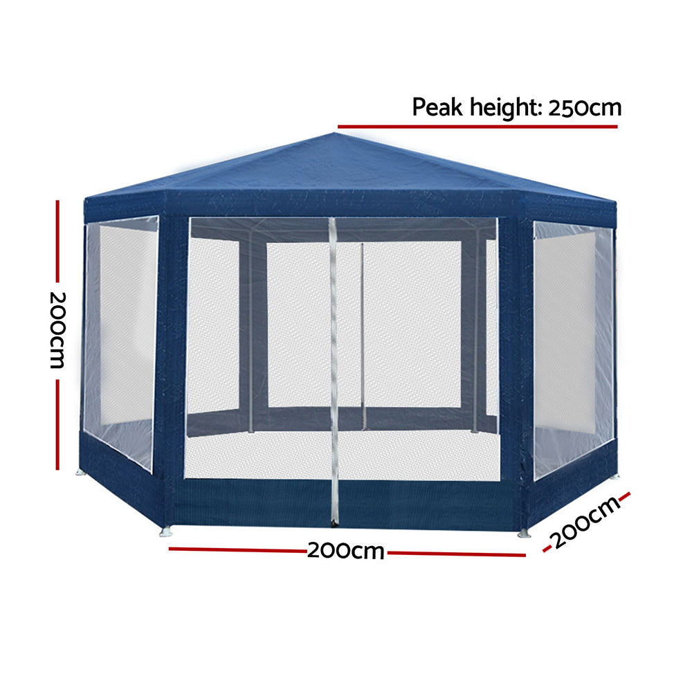 Instahut Gazebo Wedding Party Marquee Tent Canopy Outdoor Camping Gazebos Navy-Home & Garden > Shading-PEROZ Accessories