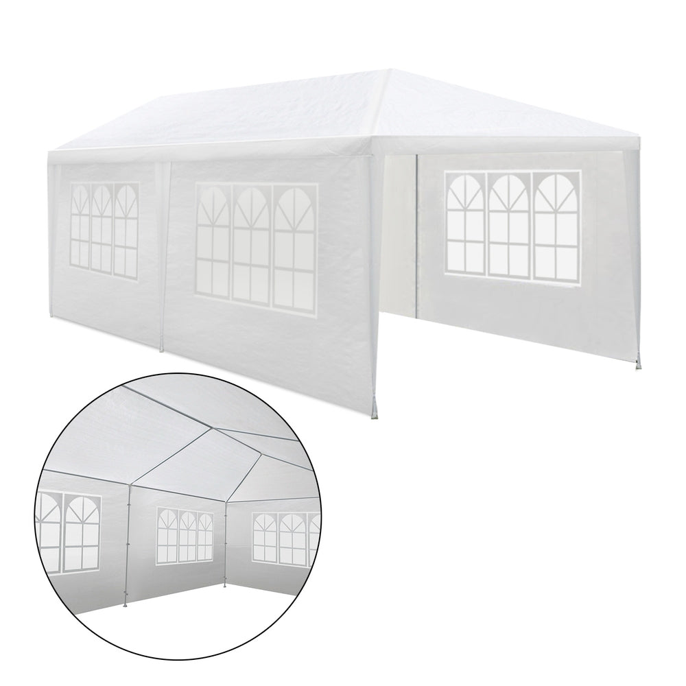 Instahut Gazebo 3x6 Outdoor Marquee Side Wall Party Wedding Tent Camping White-Home & Garden > Shading-PEROZ Accessories