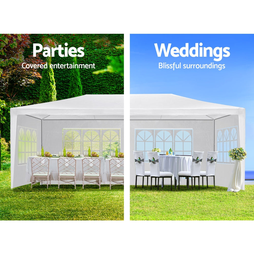 Instahut Gazebo 3x6 Outdoor Marquee Side Wall Party Wedding Tent Camping White-Home & Garden > Shading-PEROZ Accessories