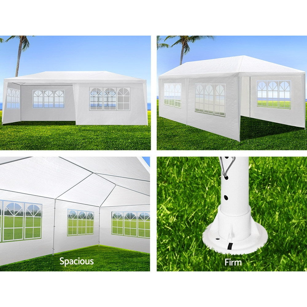 Instahut Gazebo 3x6 Outdoor Marquee Side Wall Party Wedding Tent Camping White-Home & Garden > Shading-PEROZ Accessories
