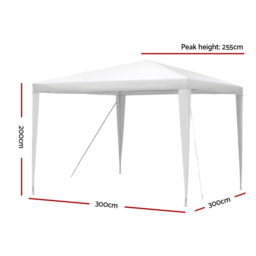 Instahut Wedding Gazebo Outdoor Marquee Party Tent Event Canopy Camping 3x3 White-Home & Garden > Shading-PEROZ Accessories