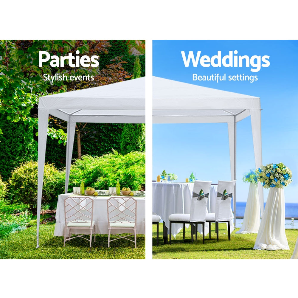 Instahut Wedding Gazebo Outdoor Marquee Party Tent Event Canopy Camping 3x3 White-Home & Garden > Shading-PEROZ Accessories