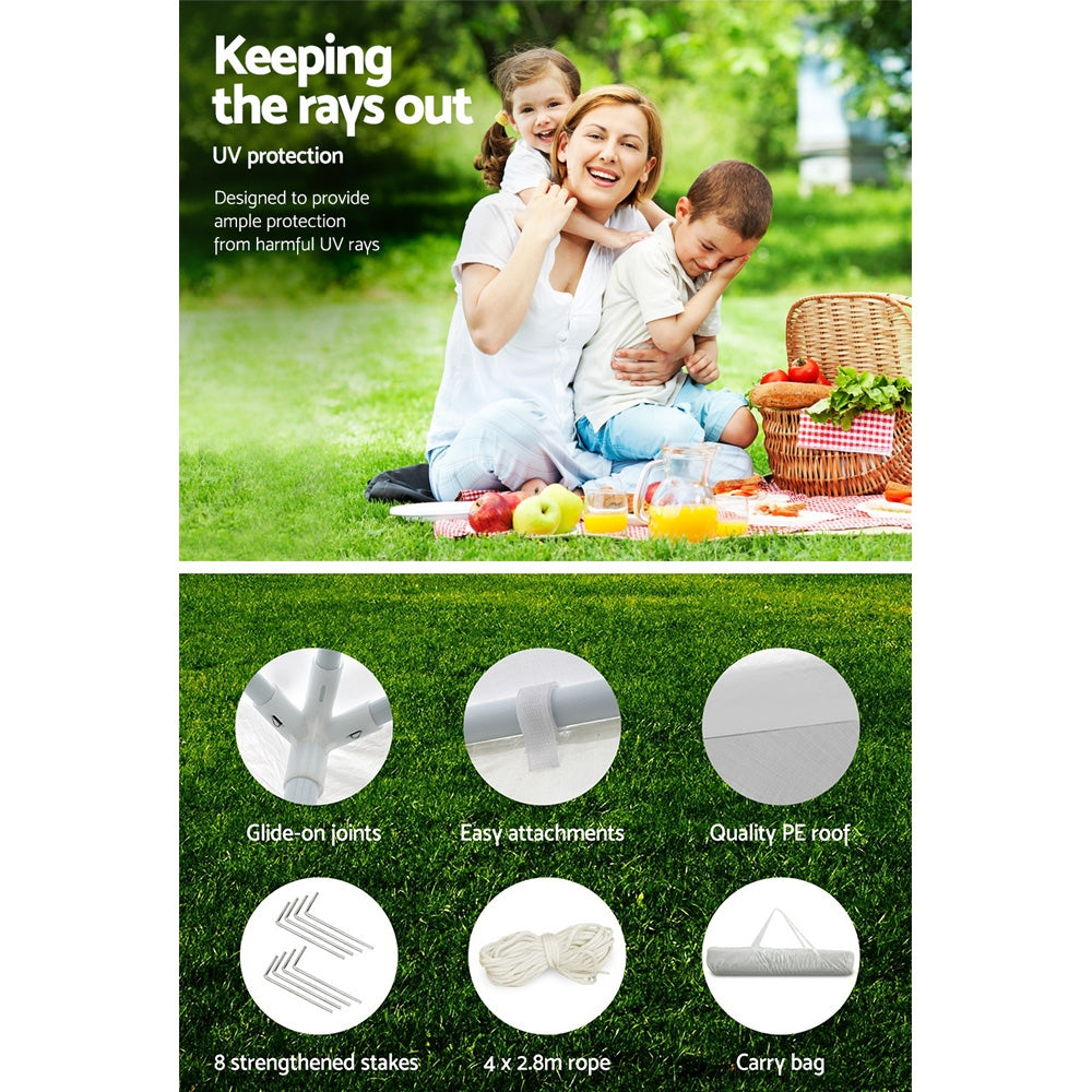 Instahut Wedding Gazebo Outdoor Marquee Party Tent Event Canopy Camping 3x3 White-Home & Garden > Shading-PEROZ Accessories