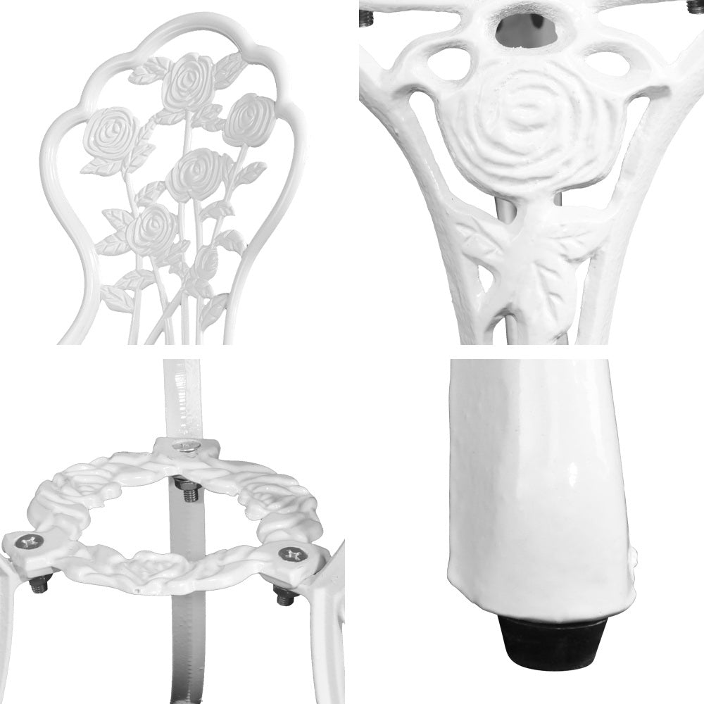 Gardeon Outdoor Furniture Chairs Table 3pc Aluminium Bistro White-Furniture > Outdoor-PEROZ Accessories