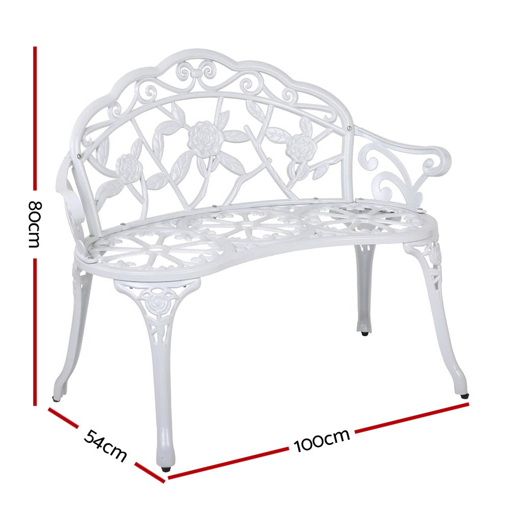 Gardeon Victorian Garden Bench White-Benches-PEROZ Accessories