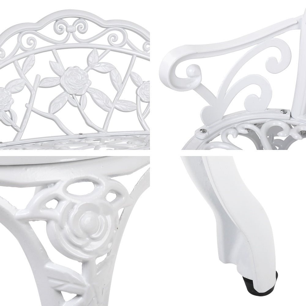 Gardeon Victorian Garden Bench White-Benches-PEROZ Accessories