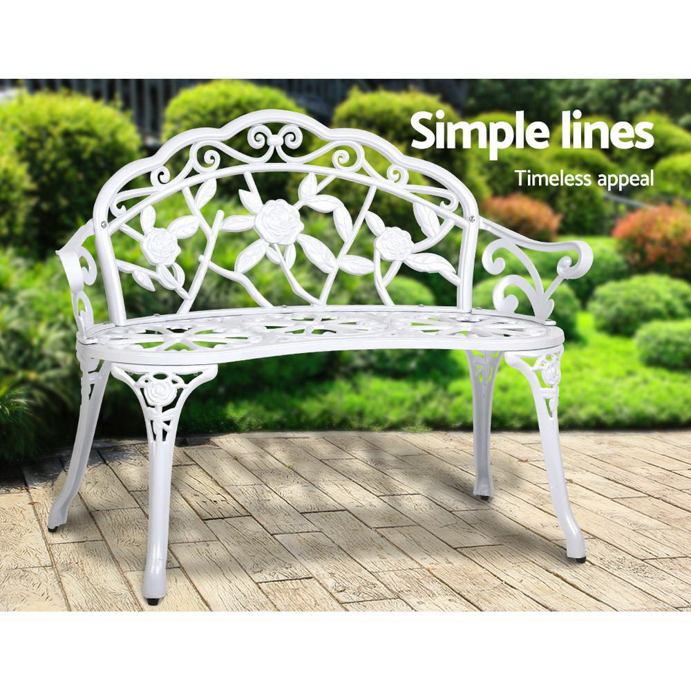 Gardeon Victorian Garden Bench White-Benches-PEROZ Accessories