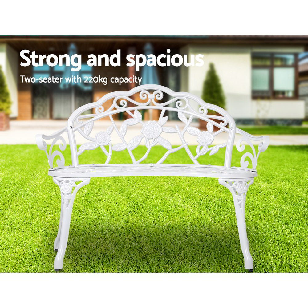 Gardeon Victorian Garden Bench White-Benches-PEROZ Accessories