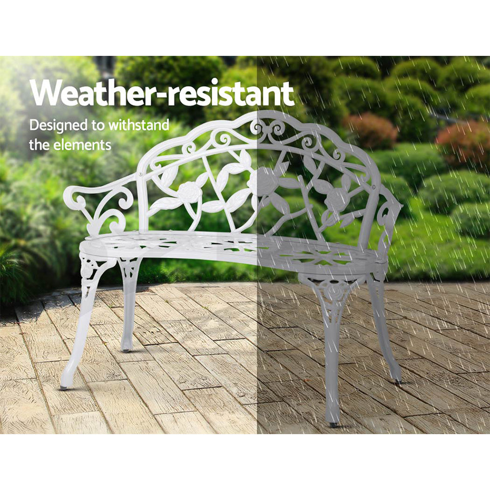 Gardeon Victorian Garden Bench White-Benches-PEROZ Accessories