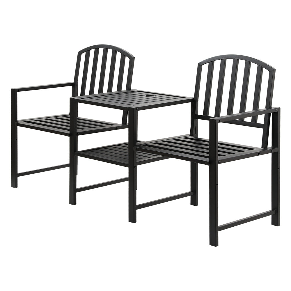 Gardeon Outdoor Garden Bench Steel Table and chair Patio Furniture Loveseat Park-Furniture > Outdoor-PEROZ Accessories