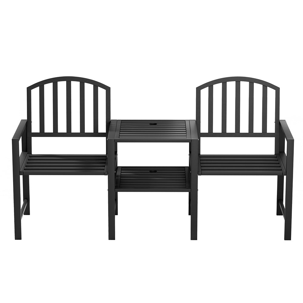 Gardeon Outdoor Garden Bench Steel Table and chair Patio Furniture Loveseat Park-Furniture > Outdoor-PEROZ Accessories