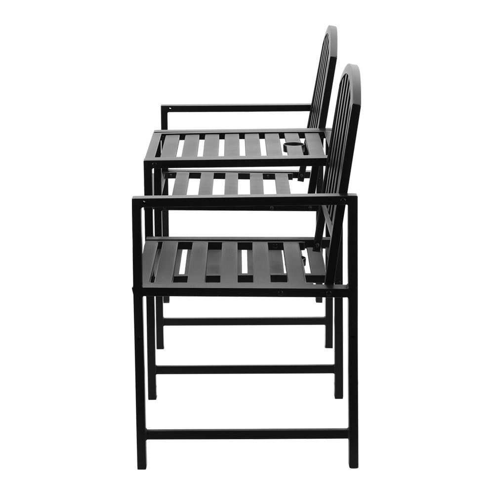 Gardeon Outdoor Garden Bench Steel Table and chair Patio Furniture Loveseat Park-Furniture > Outdoor-PEROZ Accessories