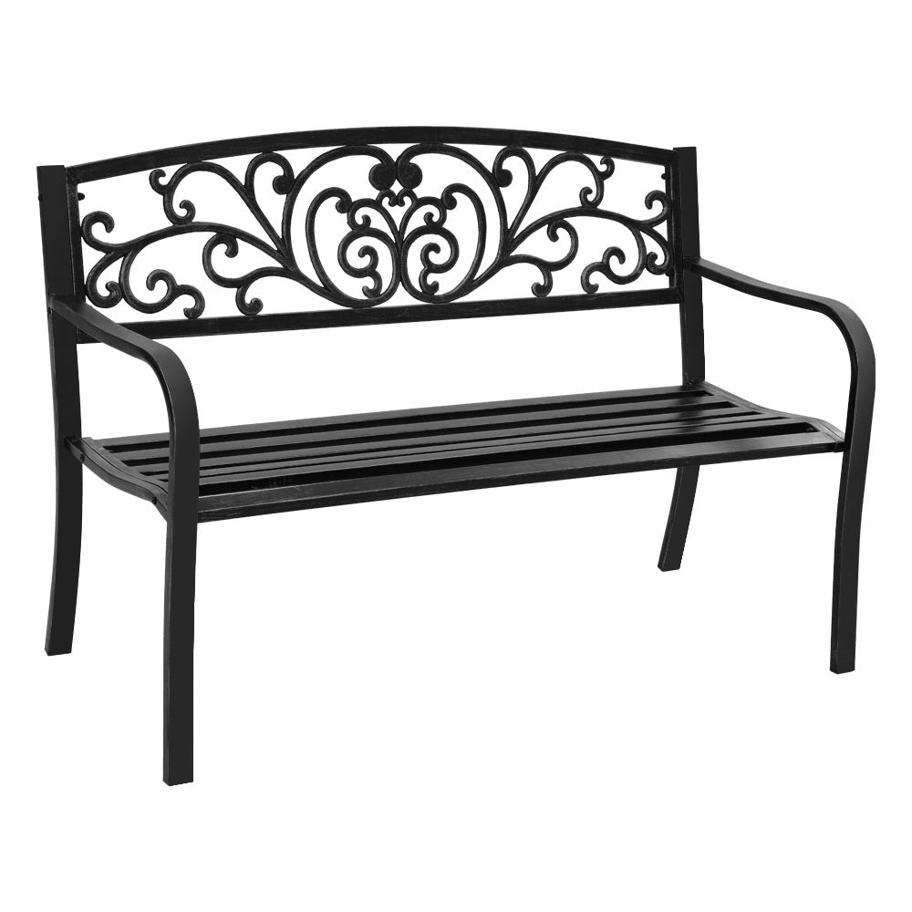 Gardeon Outdoor Garden Bench - Black-Furniture > Outdoor-PEROZ Accessories