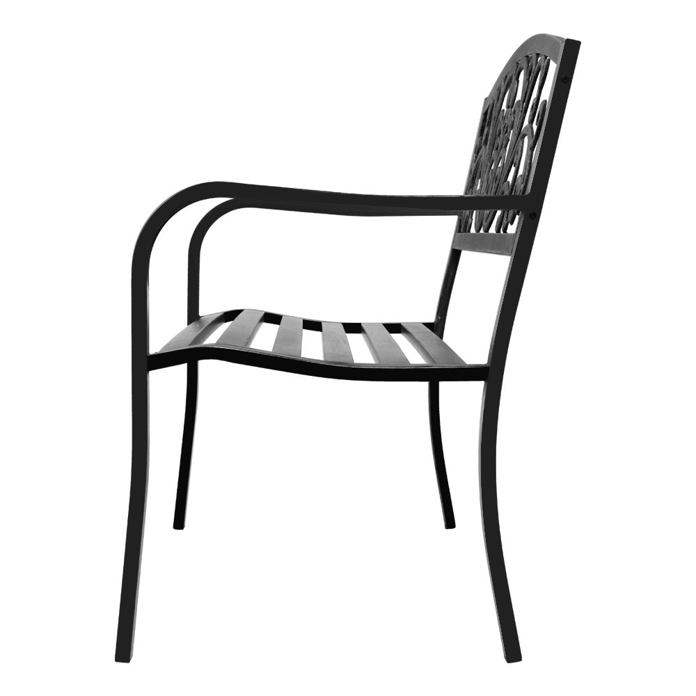 Gardeon Outdoor Garden Bench - Black-Furniture > Outdoor-PEROZ Accessories
