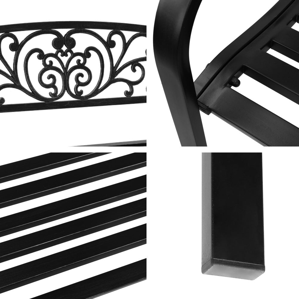 Gardeon Outdoor Garden Bench - Black-Furniture > Outdoor-PEROZ Accessories