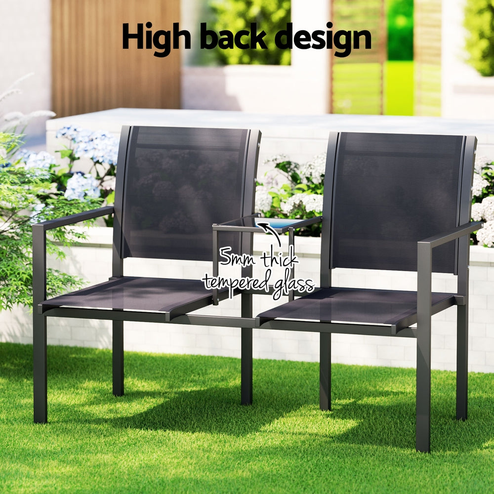 Gardeon Outdoor Garden Bench Seat Chair Table Loveseat Patio Furniture Park-Furniture > Outdoor-PEROZ Accessories