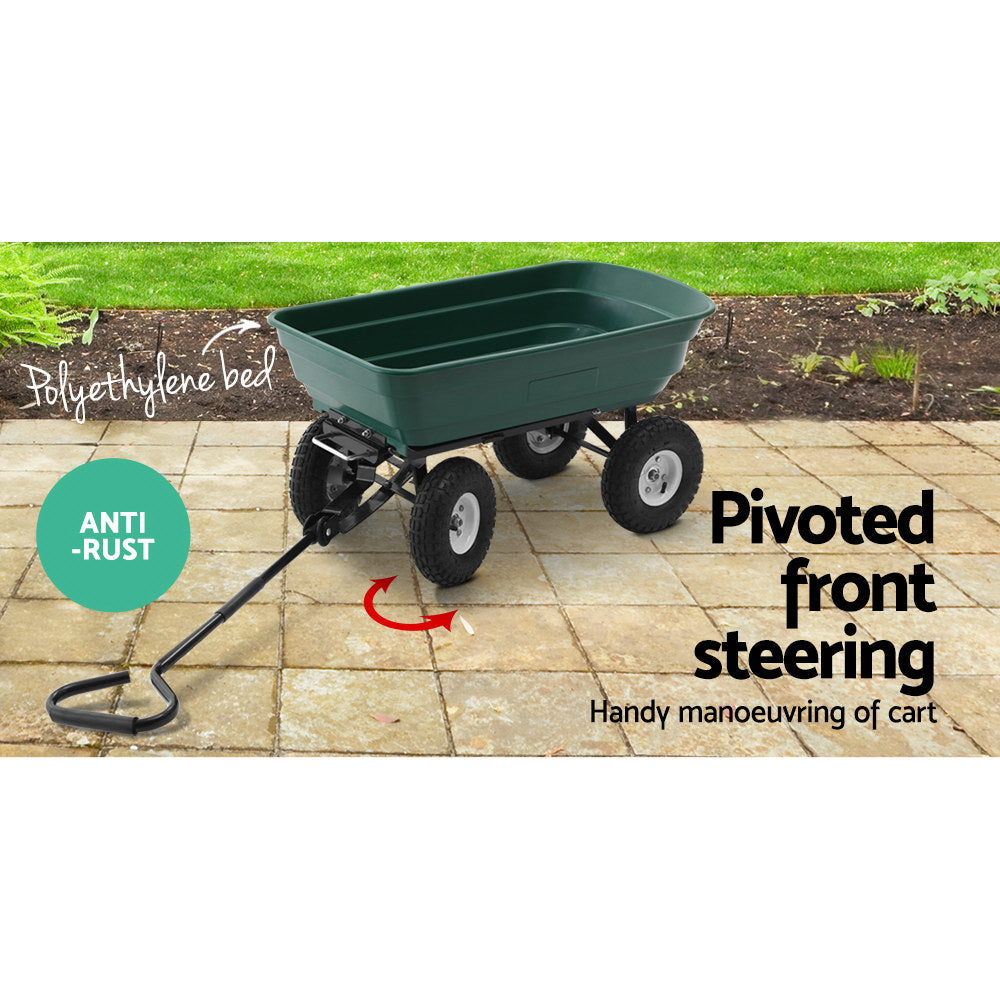 Gardeon 75L Garden Dump Cart - Green-Home & Garden > Garden Tools-PEROZ Accessories
