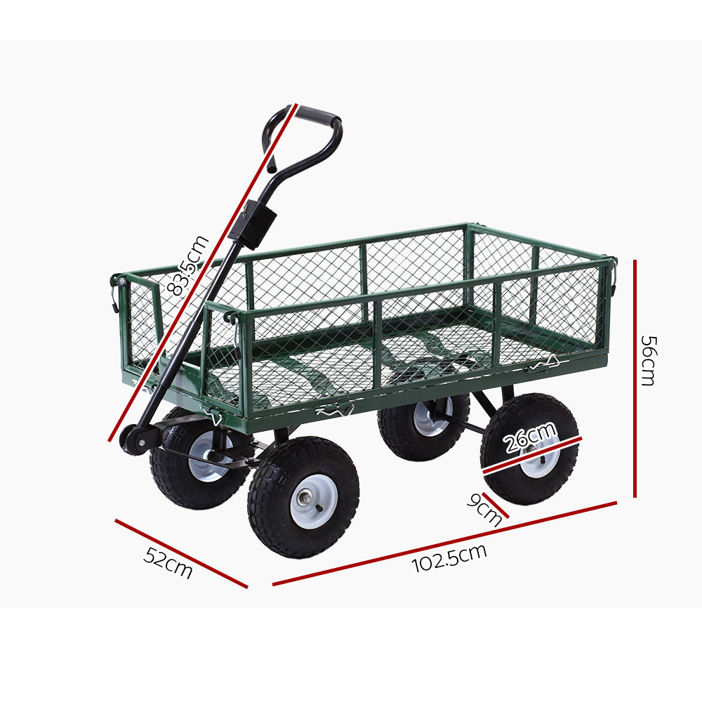 Gardeon Mesh Garden Steel Cart - Green-Home & Garden > Garden Tools-PEROZ Accessories