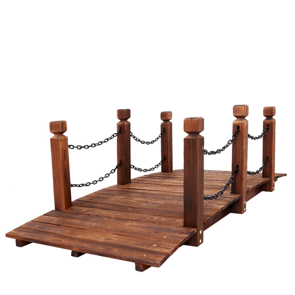 Garden Rustic Chain Bridge Wooden Decoration Decor Landscape 160cm Length Rail-Home & Garden > Decor-PEROZ Accessories