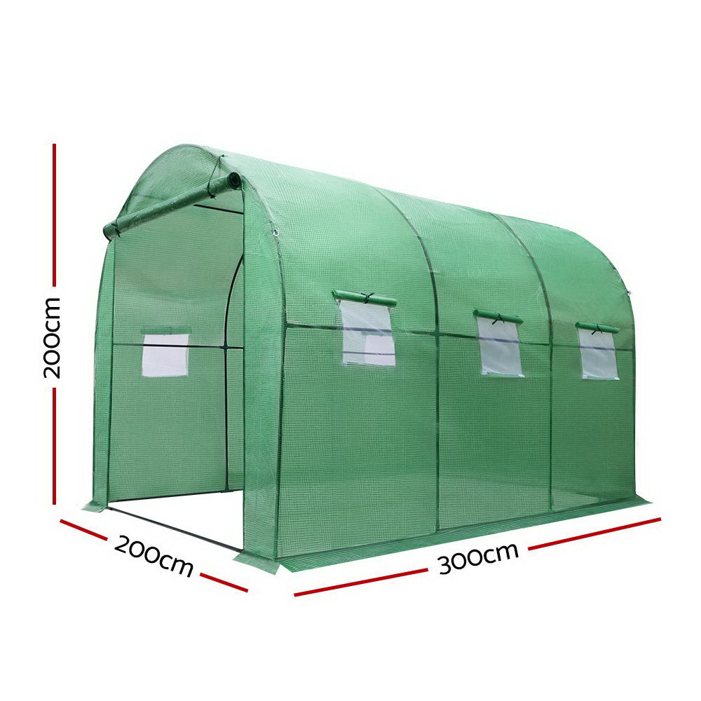 Greenfingers Greenhouse Garden Shed Green House 3X2X2M Greenhouses Storage Lawn-Home & Garden > Green Houses-PEROZ Accessories