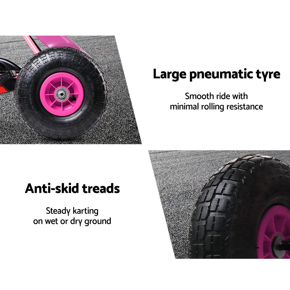 Rigo Kids Pedal Go Kart Car Ride On Toys Racing Bike Rubber Tyre Adjustable Seat-Baby & Kids > Ride on Cars, Go-karts & Bikes-PEROZ Accessories