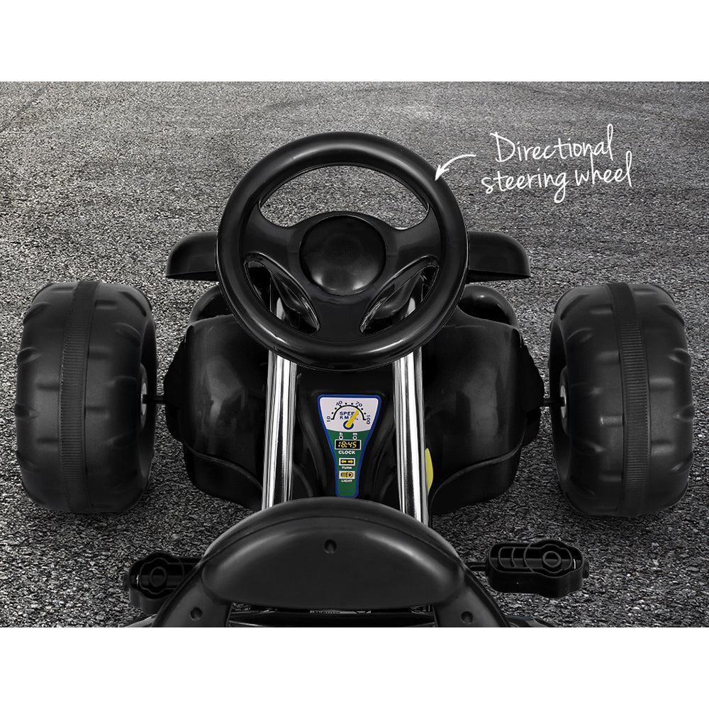 Rigo Kids Pedal Go Kart Ride On Toys Racing Car Plastic Tyre Black-Baby & Kids > Ride on Cars, Go-karts & Bikes-PEROZ Accessories