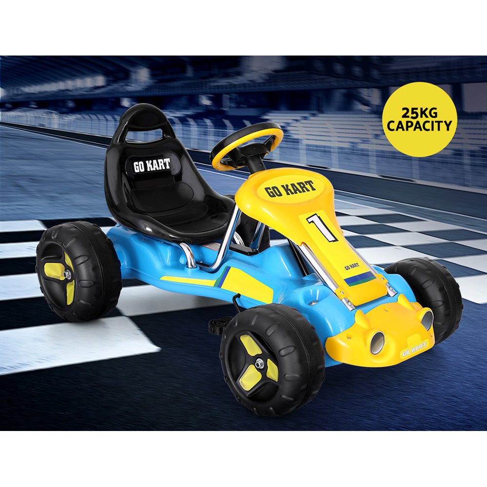 Rigo Kids Pedal Go Kart Ride On Toys Racing Car Plastic Tyre Blue-Baby & Kids > Ride on Cars, Go-karts & Bikes-PEROZ Accessories