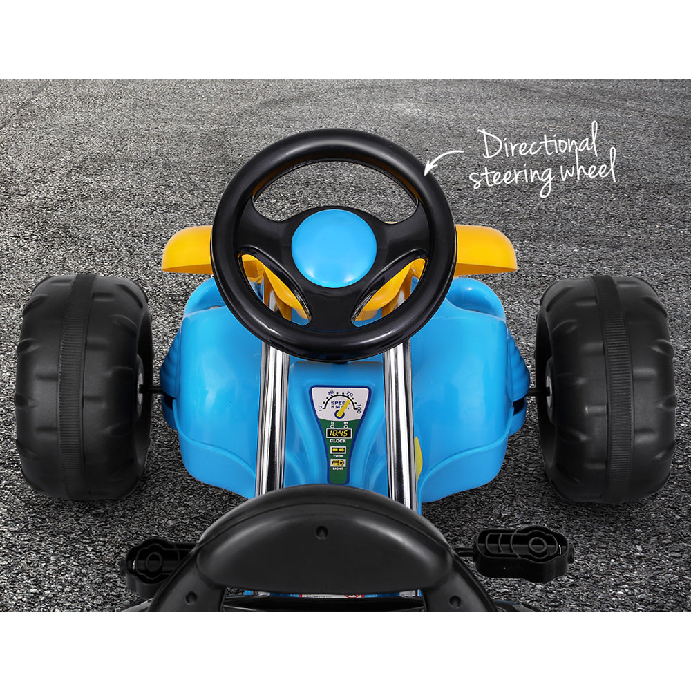 Rigo Kids Pedal Go Kart Ride On Toys Racing Car Plastic Tyre Blue-Baby & Kids > Ride on Cars, Go-karts & Bikes-PEROZ Accessories