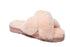 Australian Shepherd Sheepskin Wool Women Fluffy Crossover Slide Slipper Leanna-Slippers-PEROZ Accessories