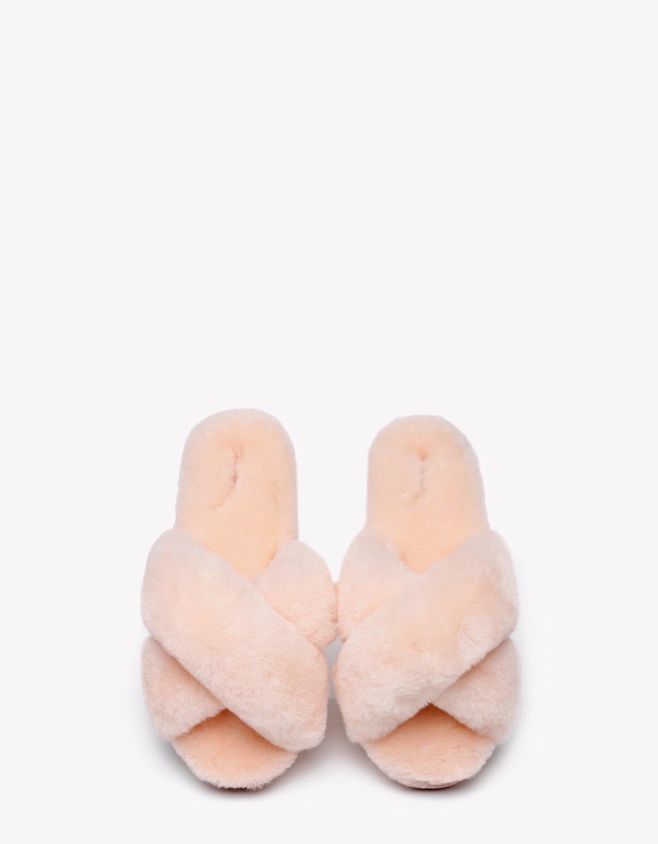 Australian Shepherd Sheepskin Wool Women Fluffy Crossover Slide Slipper Leanna-Slippers-PEROZ Accessories