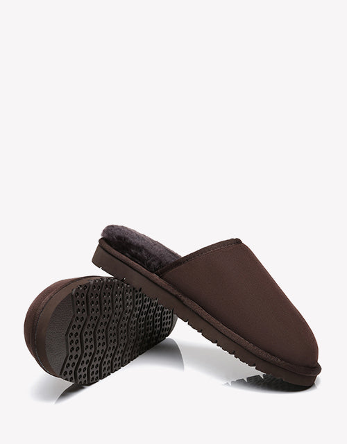 Australian Shepherd UGG Men Scuffs Slippers Sheepskin-Slippers-PEROZ Accessories