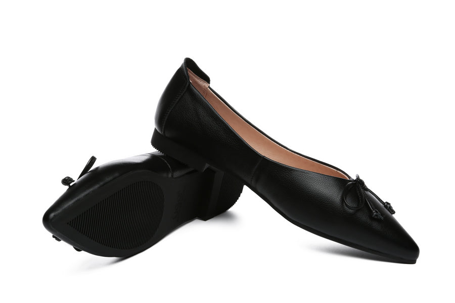 Australian Shepherd Leather Ballet Flats Women Paulina-Flats-PEROZ Accessories