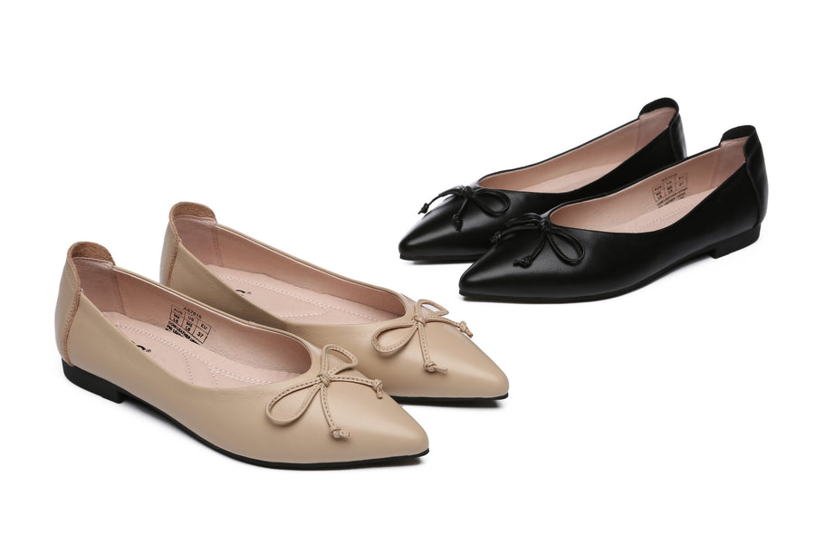 Australian Shepherd Leather Ballet Flats Women Paulina-Flats-PEROZ Accessories