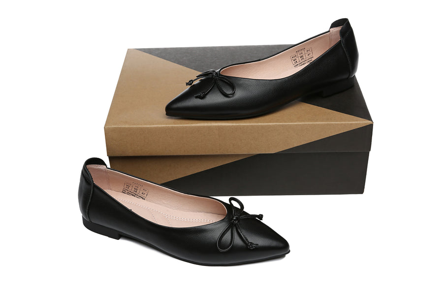 Australian Shepherd Leather Ballet Flats Women Paulina-Flats-PEROZ Accessories