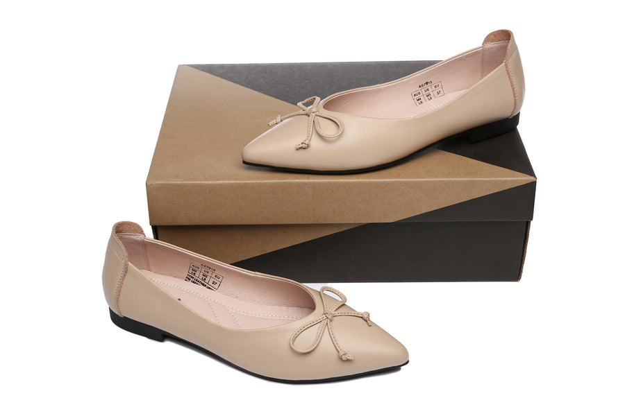 Australian Shepherd Leather Ballet Flats Women Paulina-Flats-PEROZ Accessories
