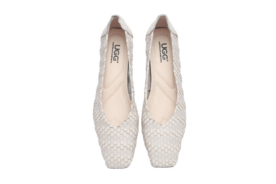 Australian Shepherd Leather Low Block Heel Women Sonja-Heels-PEROZ Accessories