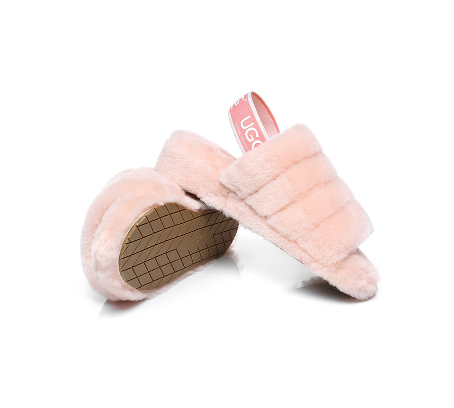 Australian Shepherd AS UGG Women Fluffy Slides Puffy-Slides-PEROZ Accessories