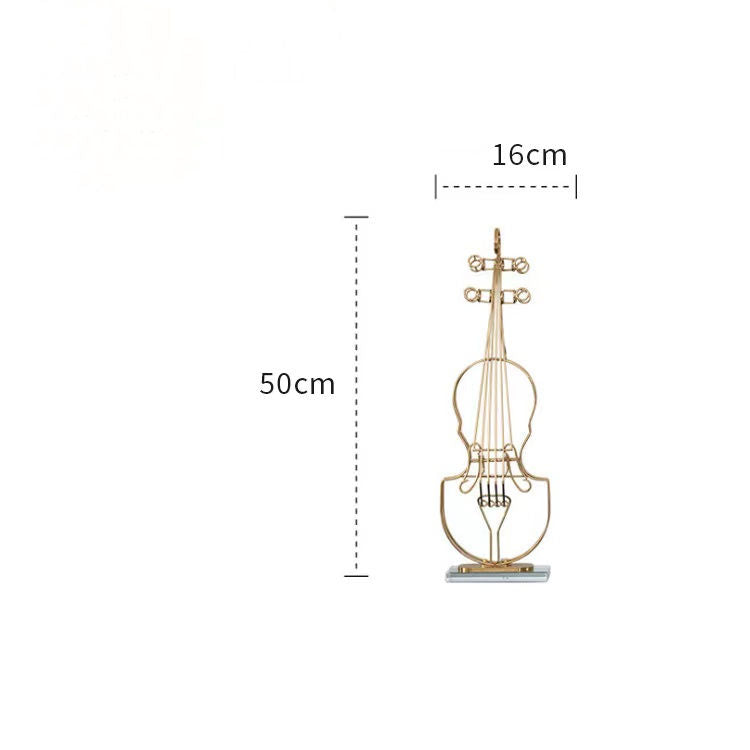 Anyhouz 50cm Violin Sculpture Instrument Tabletop Home Decor Modern Art Living Room Display House Decorative Crafts Metal Ornaments-Tabletop Decor-PEROZ Accessories