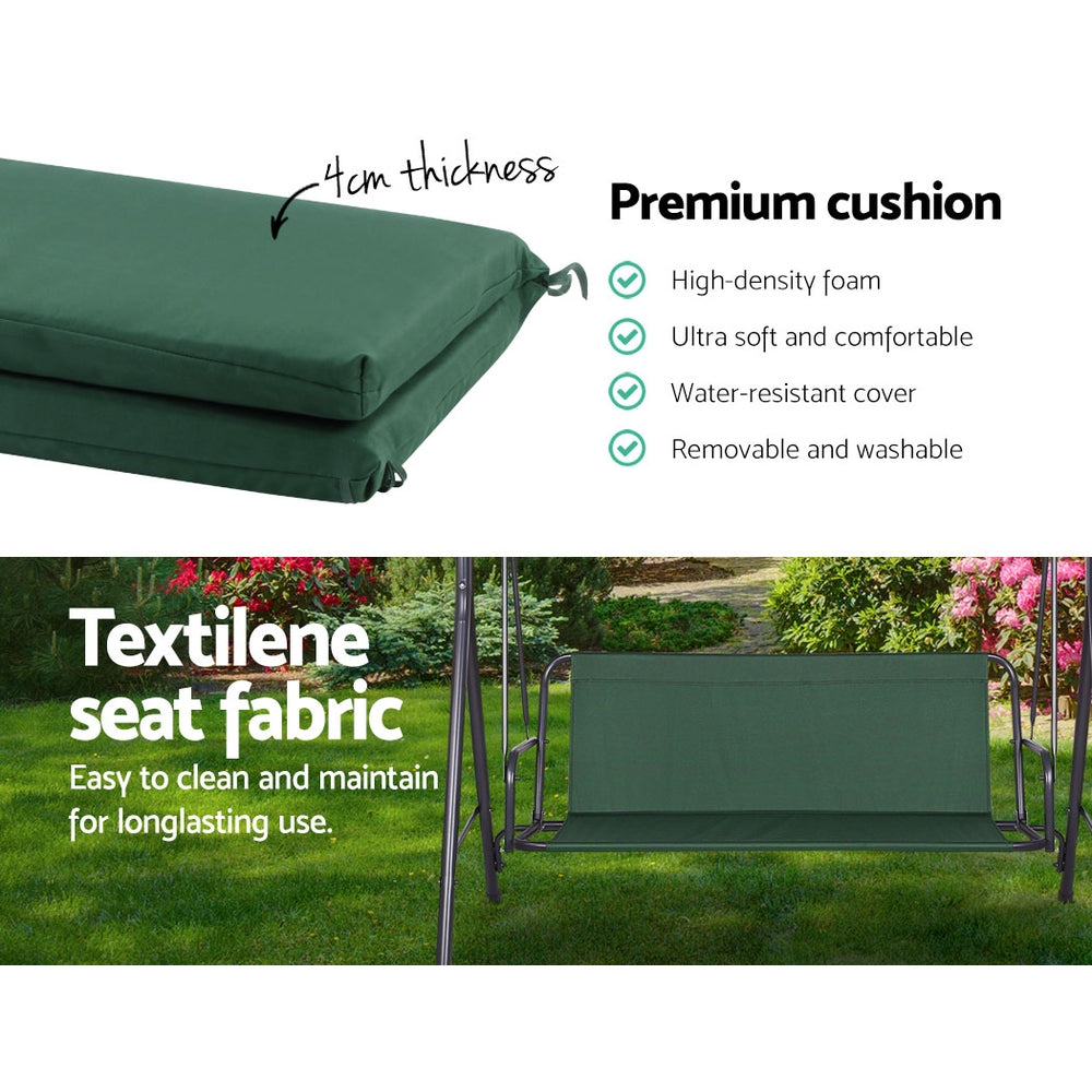 Gardeon Swing Chair Hammock Outdoor Furniture Garden Canopy Bench Seat Green-Furniture > Outdoor-PEROZ Accessories