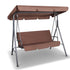 Gardeon 3 Seater Outdoor Canopy Swing Chair - Coffee-Home & Garden > Garden Furniture-PEROZ Accessories