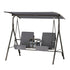 Gardeon Outdoor Patio Swing Chair 2 Seater Canopy Table Top Cup Holder Black-Furniture > Outdoor-PEROZ Accessories