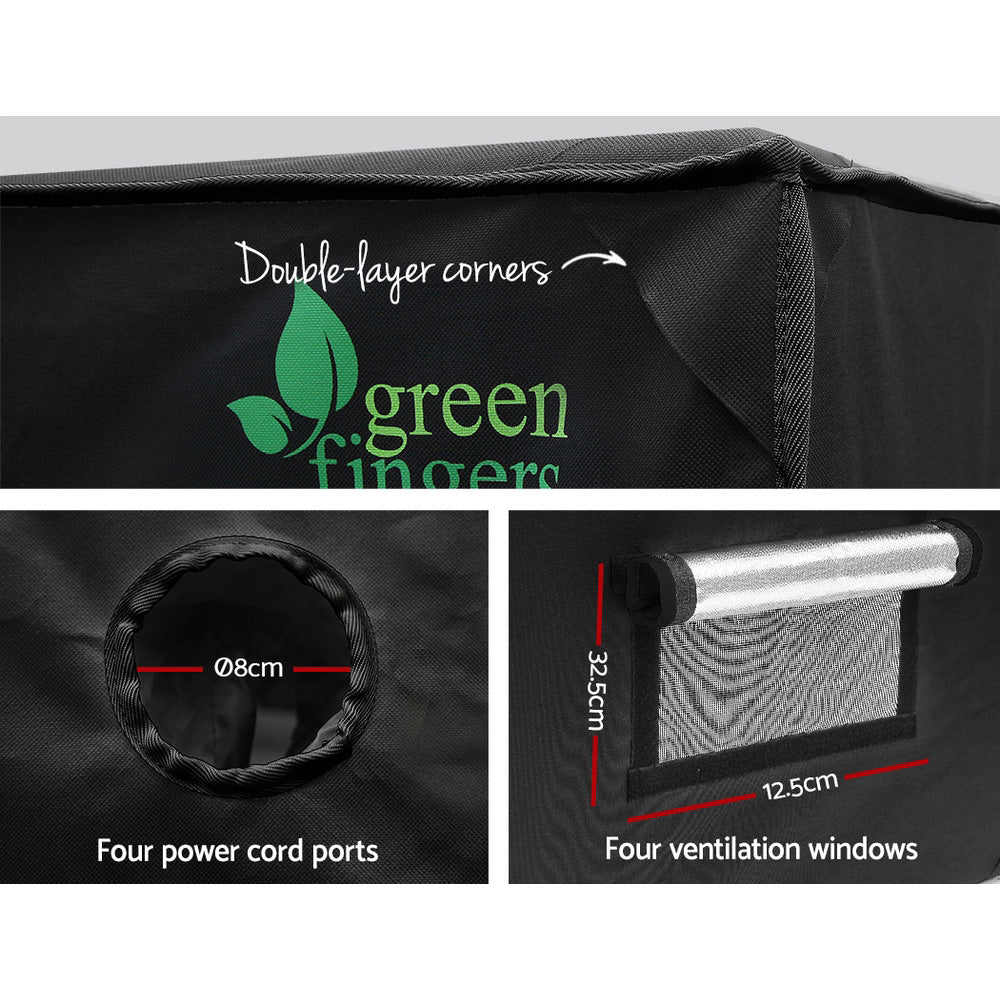 Greenfingers Hydroponics Indor Grow Tent Kits Reflective 1.2X1.2X2M 600D Oxford-Home & Garden > Green Houses-PEROZ Accessories