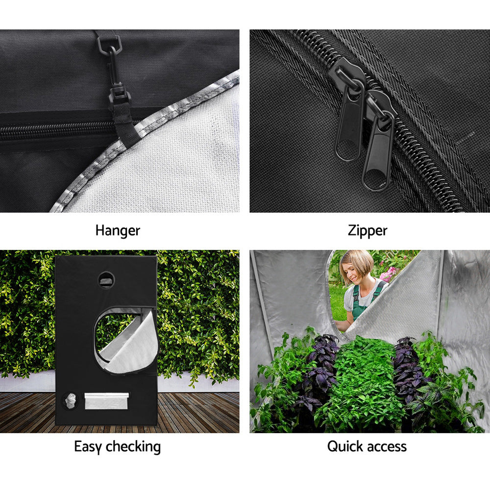 Greenfingers Hydroponics Indor Grow Tent Kits Reflective 1.2X1.2X2M 600D Oxford-Home & Garden > Green Houses-PEROZ Accessories