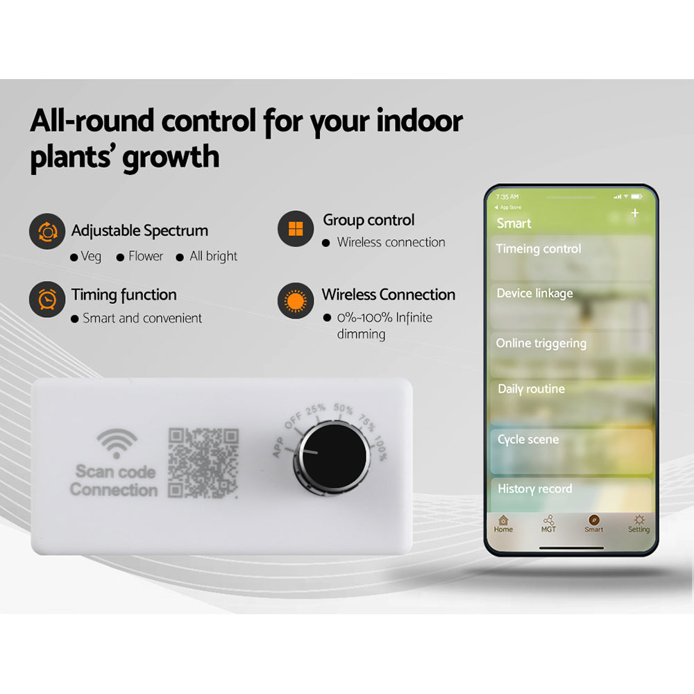 Greenfingers Grow Tent 2200W LED Grow Light Hydroponics Kits System 1.2x1.2x2M-Home & Garden > Green Houses-PEROZ Accessories