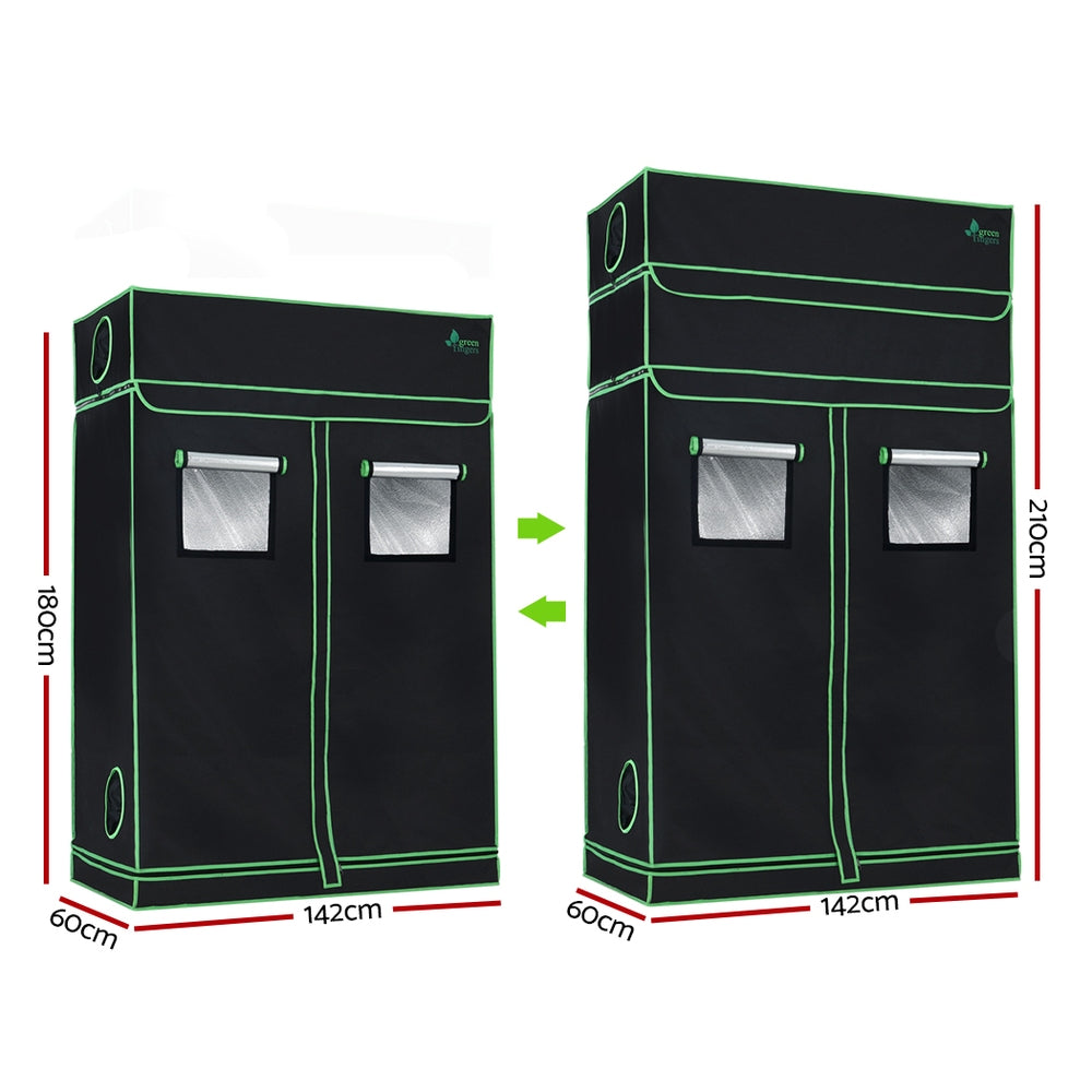 Greenfingers Grow Tent Kits Hydroponics Indoor Grow System DIY 120X60X180/210CM-Home & Garden > Green Houses-PEROZ Accessories